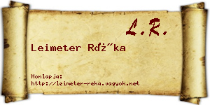 Leimeter Réka névjegykártya