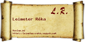 Leimeter Réka névjegykártya